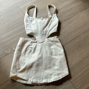 Zara off white denim dress